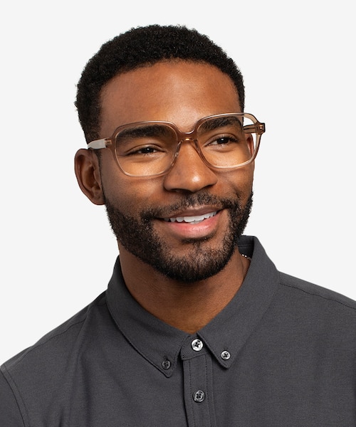 Tompkins Clear Brown AcetateEyeglass Frames for Men from EyeBuyDirect