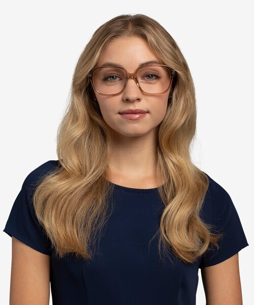 Tompkins Clear Brown AcetateEyeglass Frames for Women from EyeBuyDirect