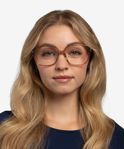 Tompkins Clear Brown AcetateEyeglass Frames for Women from EyeBuyDirect