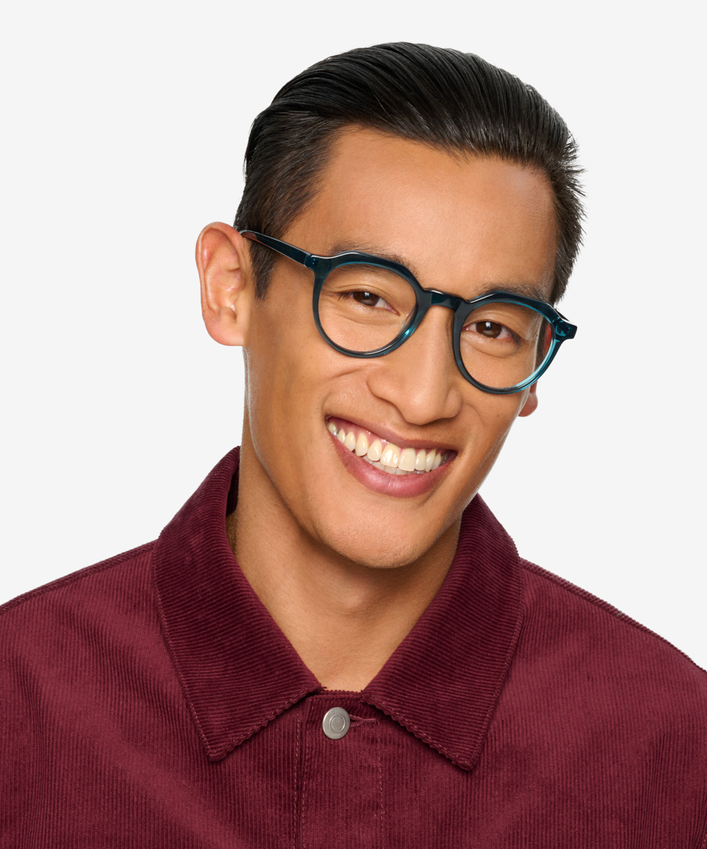 Mikoto Geometric Teal Full Rim Eyeglasses | Eyebuydirect