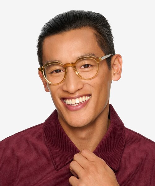 Mikoto Light Brown AcetateEyeglass Frames for Men from EyeBuyDirect
