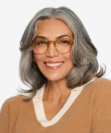 Light Brown Mikoto -  Colorful Acetate Eyeglasses