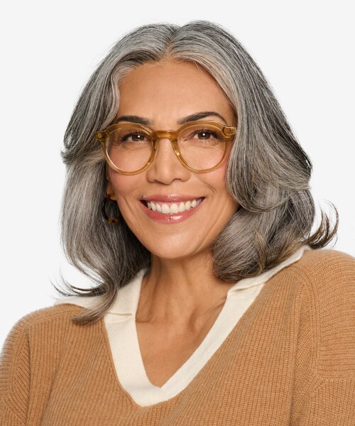 Mikoto Light Brown AcetateEyeglass Frames for Women from EyeBuyDirect