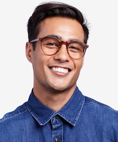 Mikoto Clear Brown AcetateEyeglass Frames for Men from EyeBuyDirect