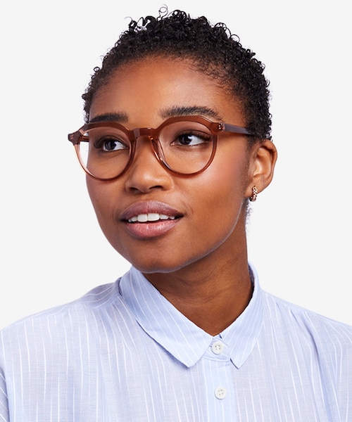 Mikoto Clear Brown AcetateEyeglass Frames for Women from EyeBuyDirect