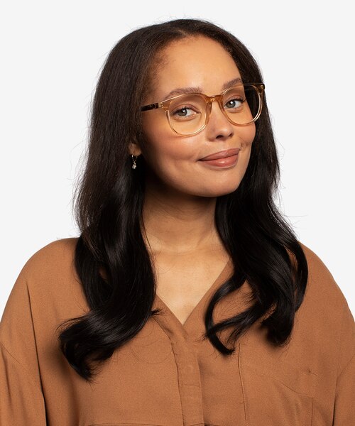 Solveig Clear Brown AcetateEyeglass Frames for Women from EyeBuyDirect