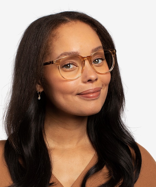Solveig Clear Brown AcetateEyeglass Frames for Women from EyeBuyDirect