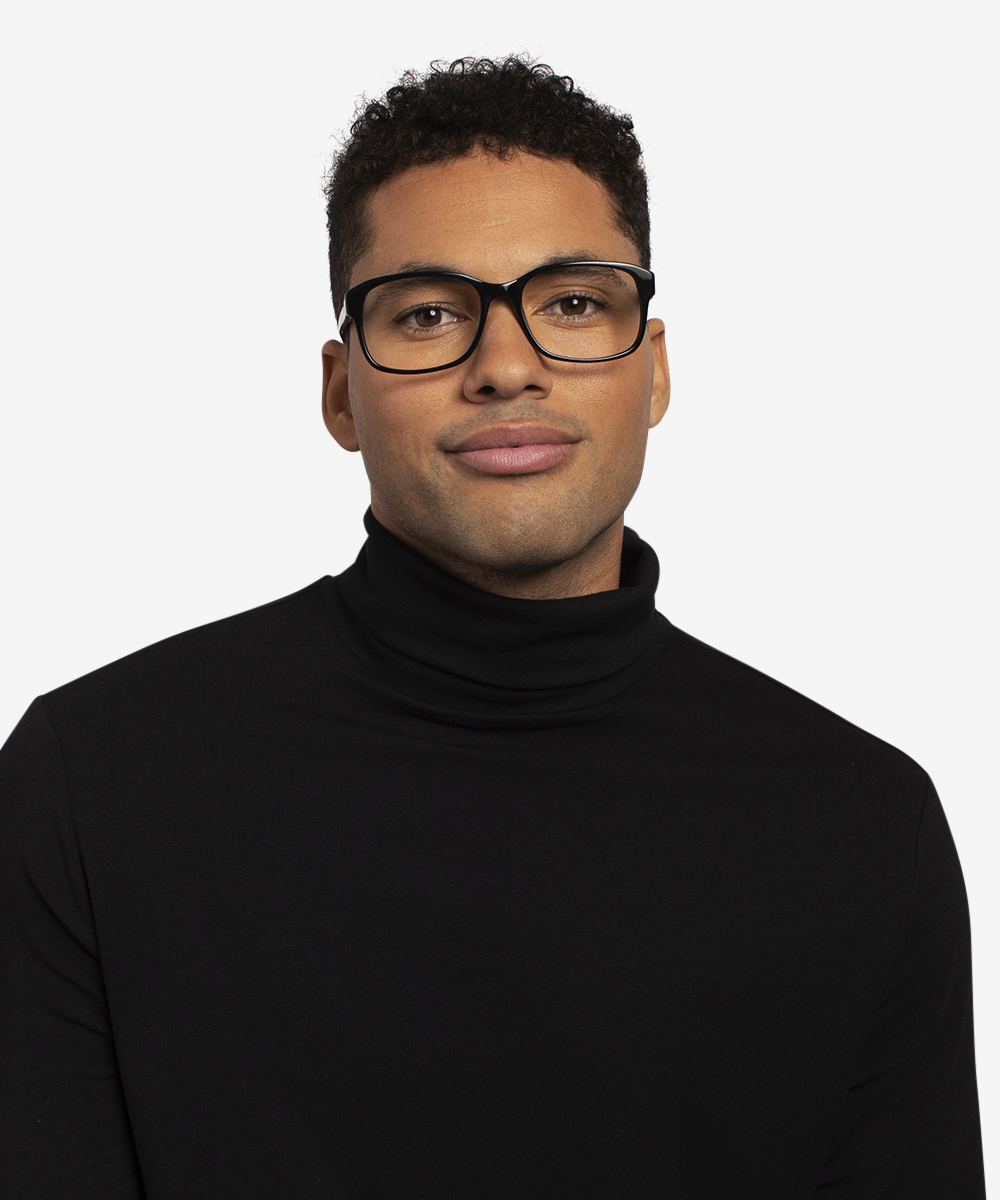 Tobias Rectangle Black Glasses for Men | Eyebuydirect