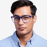 Finn Bleu AcétateMontures de lunettes de vue pour Hommes d'EyeBuyDirect