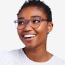 Greta Clear Purple AcétateMontures de lunettes de vue pour Femmes d'EyeBuyDirect