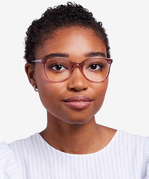 Greta Clear Pink AcetateEyeglass Frames for Women from EyeBuyDirect