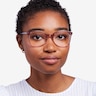 Greta Clear Pink AcetateEyeglass Frames for Women from EyeBuyDirect