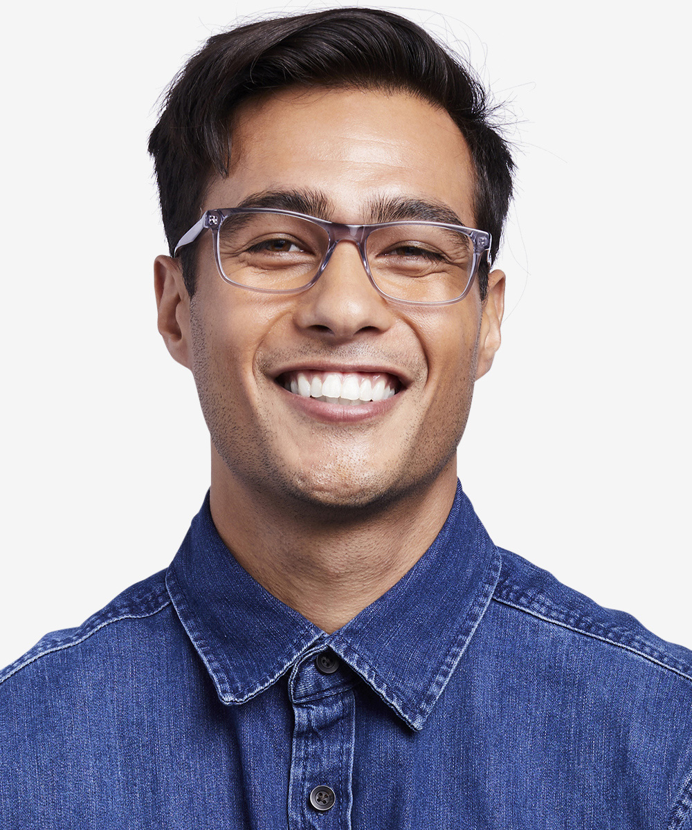 Pochi Rectangle Gray Full Rim Eyeglasses | Eyebuydirect