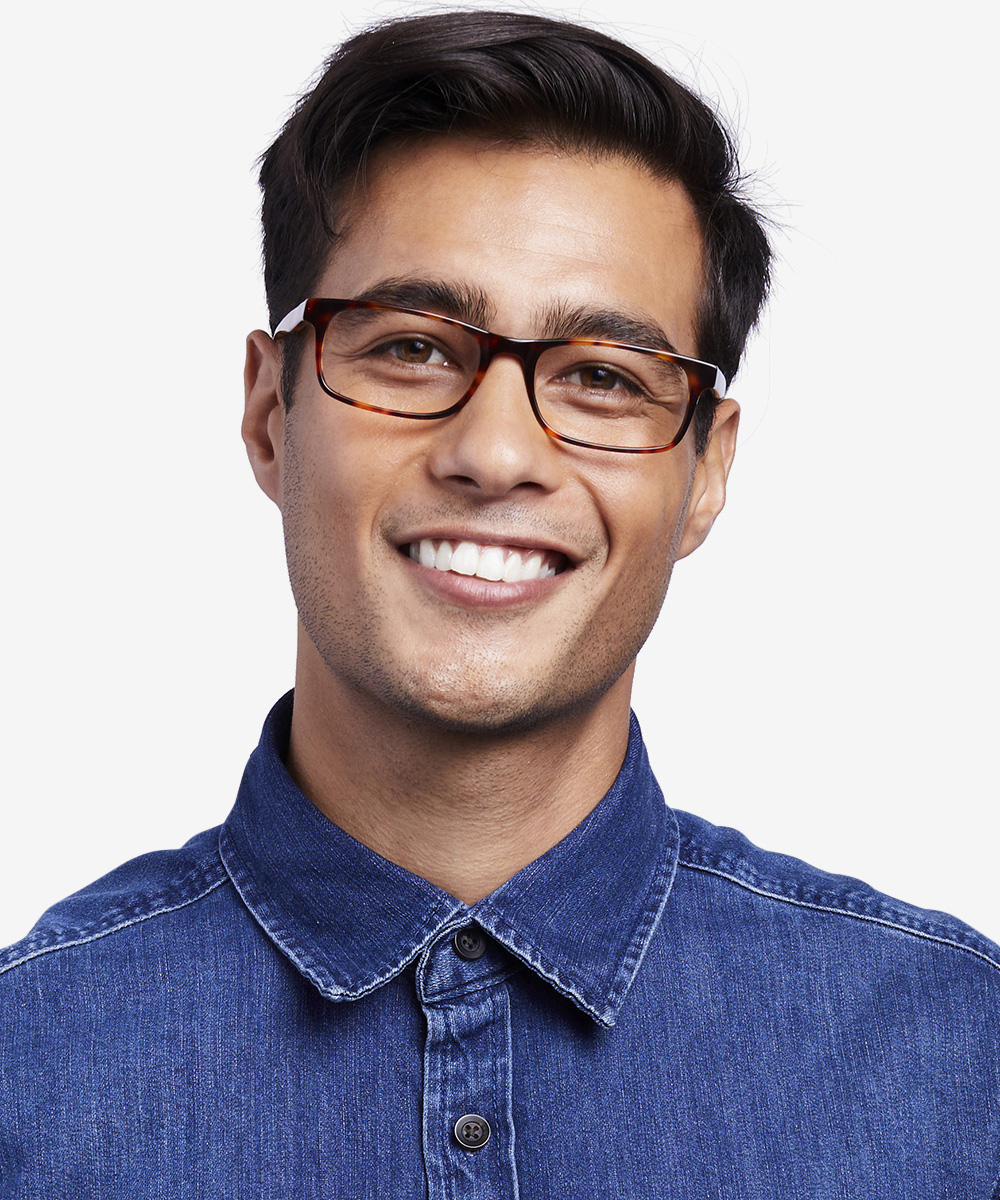 Vista Rectangle Brown Tortoise Full Rim Eyeglasses | Eyebuydirect