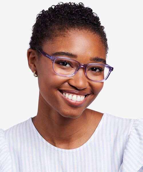 Marion Clear Purple AcetateEyeglass Frames for Women from EyeBuyDirect