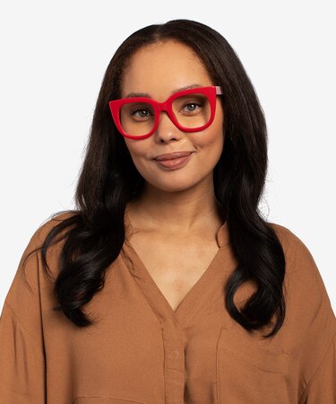 Red & Pink Unique -  Fashion Acetate Eyeglasses
