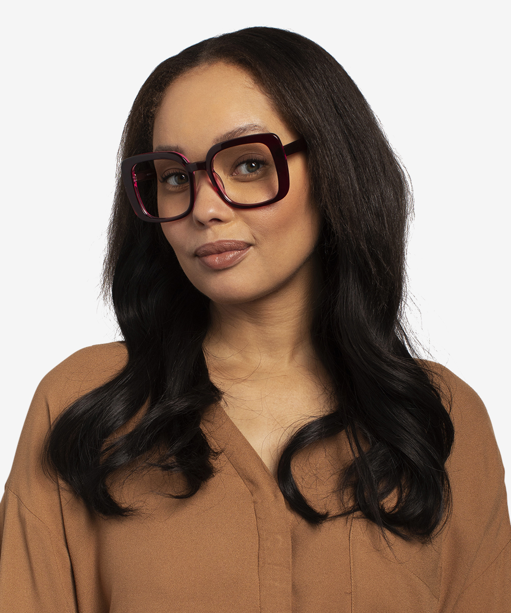 Heather Square Burgundy Glasses for Women Eyebuydirect Canada