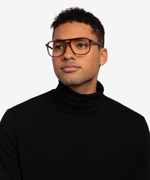Russell Brun AcétateMontures de lunettes de vue pour Hommes d'EyeBuyDirect