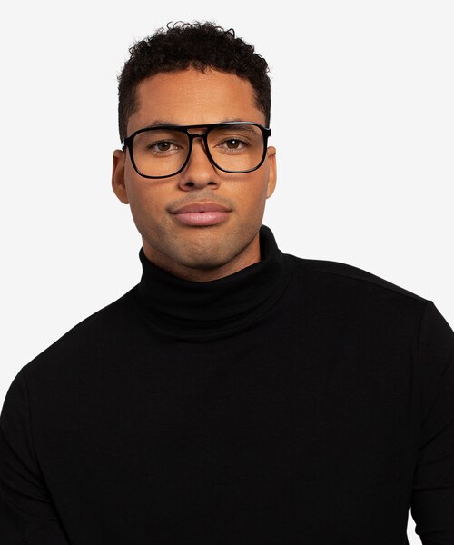Russell Noir AcétateMontures de lunettes de vue pour Hommes d'EyeBuyDirect