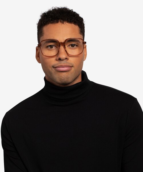 Gaston Clear Brown AcetateEyeglass Frames for Men from EyeBuyDirect