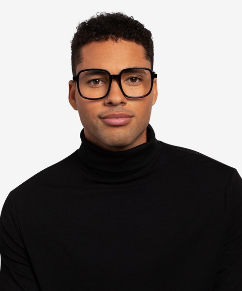 Gaston Black AcetateEyeglass Frames for Men from EyeBuyDirect