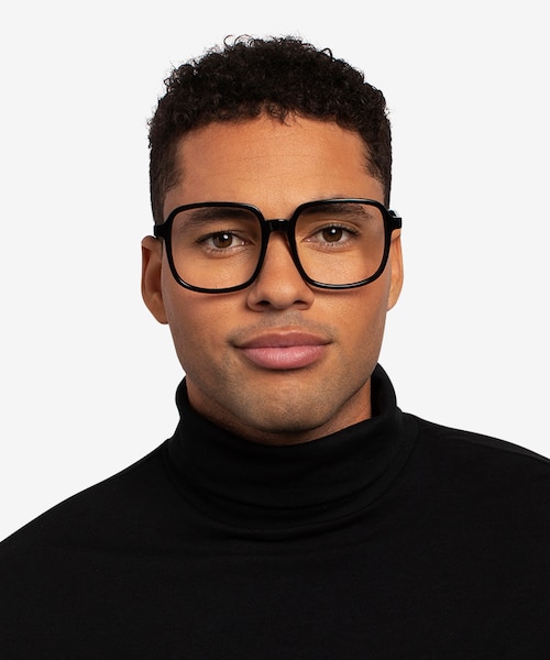 Gaston Black AcetateEyeglass Frames for Men from EyeBuyDirect