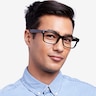 Persisto Black PlasticEyeglass Frames for Men from EyeBuyDirect