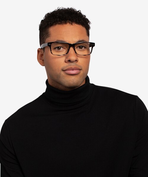 Persisto Black Striped PlastiqueMontures de lunettes de vue pour Hommes d'EyeBuyDirect