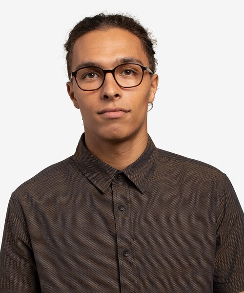 Efficient Brown Striped AcetateEyeglass Frames for Men from EyeBuyDirect
