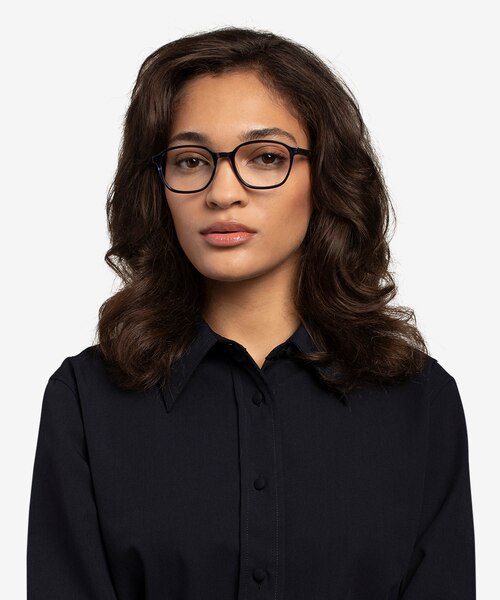 Efficient Blue Striped AcetateEyeglass Frames for Women from EyeBuyDirect