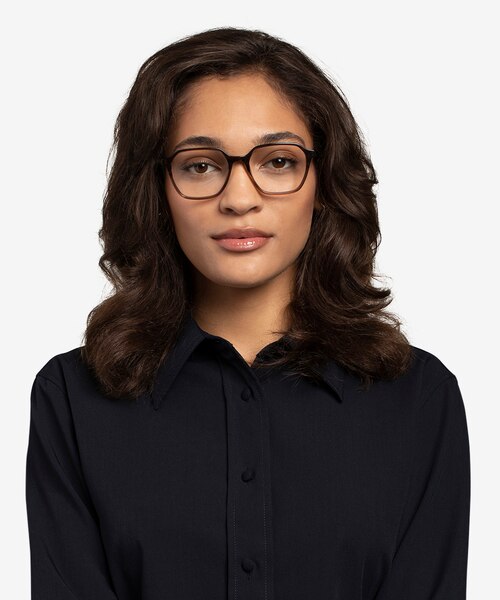 Glib Brown Striped AcétateMontures de lunettes de vue pour Femmes d'EyeBuyDirect