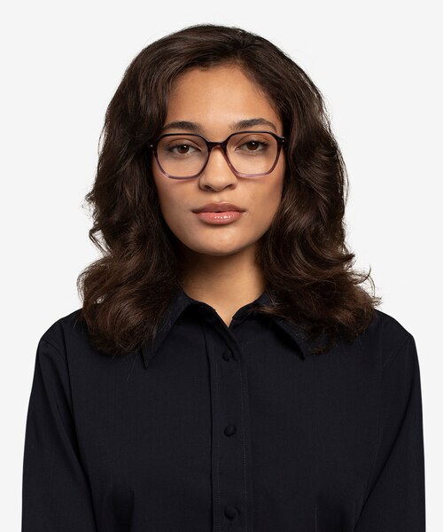 Glib Purple Striped AcetateEyeglass Frames for Women from EyeBuyDirect