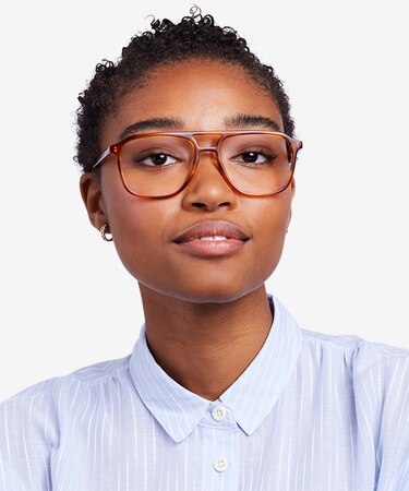 Light Tortoise Effect -  Vintage Acetate Eyeglasses
