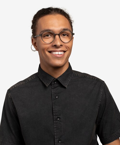 Satisfy Clear Gray AcetateEyeglass Frames for Men from EyeBuyDirect