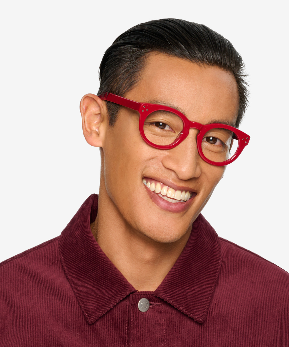 Morla Round Burgundy Full Rim Eyeglasses Eyebuydirect Canada