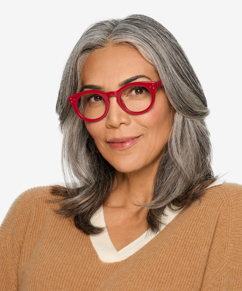 Morla Round Burgundy Full Rim Eyeglasses Eyebuydirect Canada