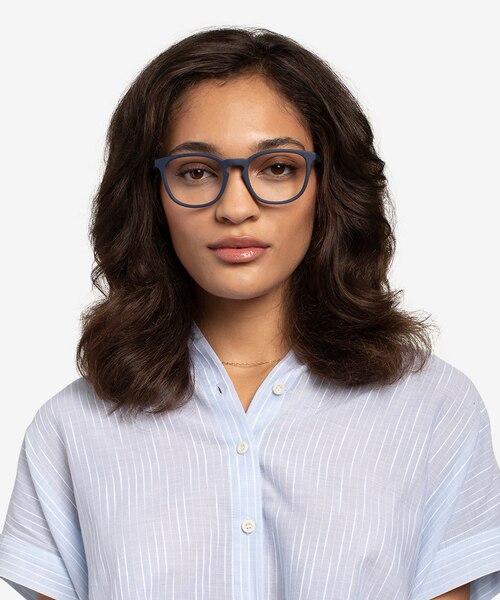 Persea Abyssal Blue PlasticEyeglass Frames for Women from EyeBuyDirect