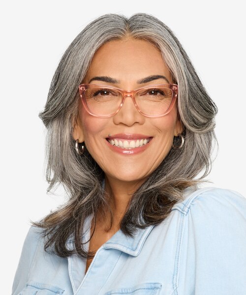 Charlotte Clear Pink AcétateMontures de lunettes de vue pour Femmes d'EyeBuyDirect