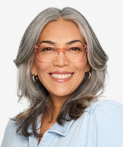 Charlotte Clear Pink AcetateEyeglass Frames for Women from EyeBuyDirect
