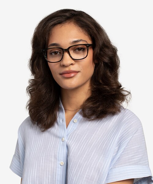 Pacific Striped Blue AcetateEyeglass Frames for Women from EyeBuyDirect