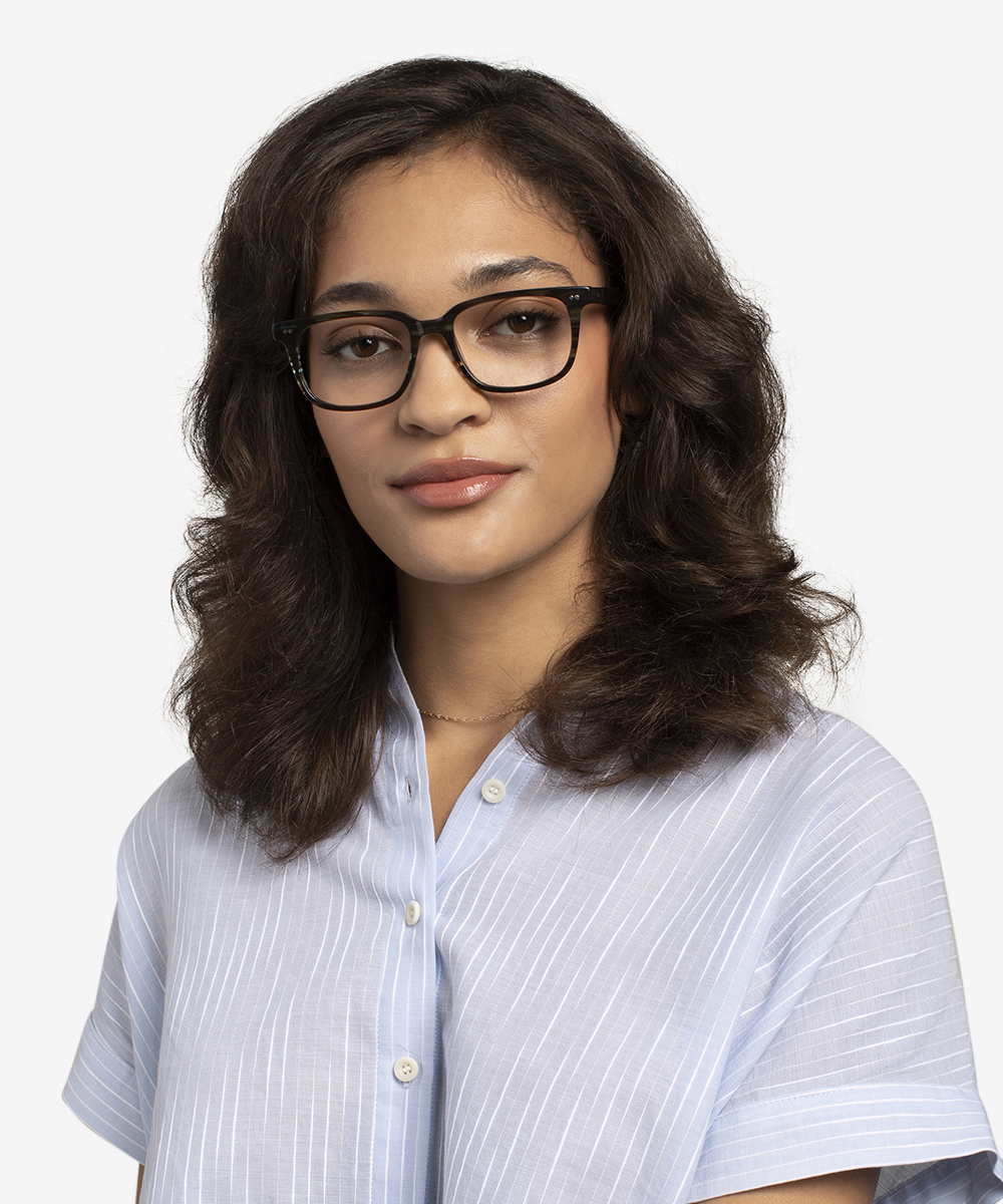 Pacific Rectangle Striped Blue Full Rim Eyeglasses Eyebuydirect Canada