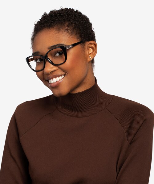 Elegance Black AcetateEyeglass Frames for Women from EyeBuyDirect