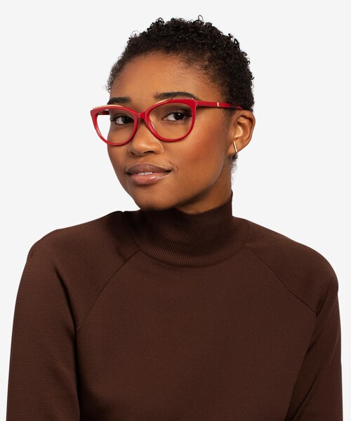 Brilliance Red AcetateEyeglass Frames for Women from EyeBuyDirect