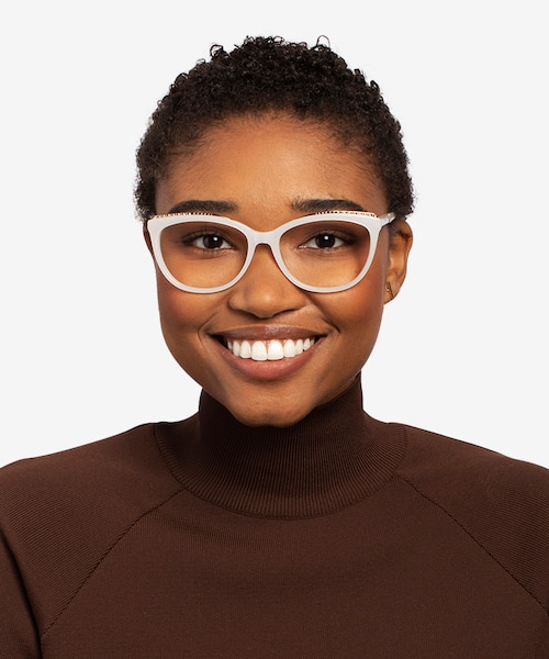 Brilliance White AcetateEyeglass Frames for Women from EyeBuyDirect