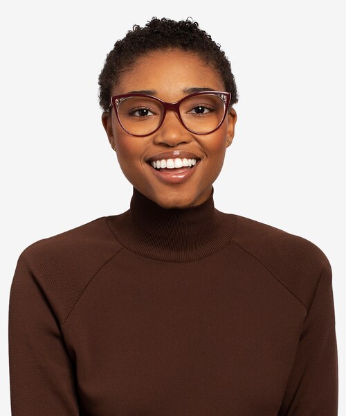 Bijou Burgundy AcetateEyeglass Frames for Women from EyeBuyDirect