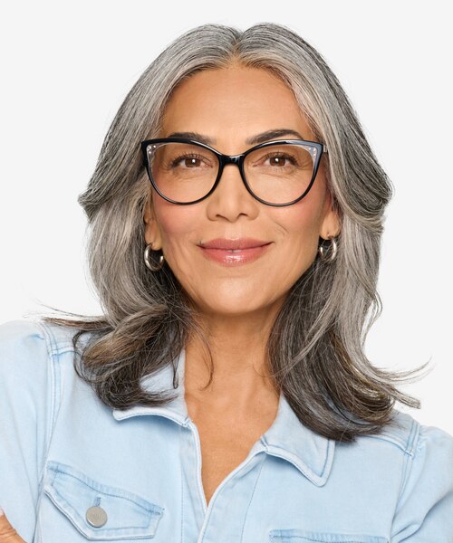 Bijou Black AcetateEyeglass Frames for Women from EyeBuyDirect