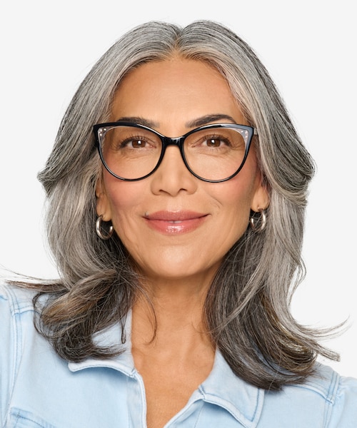 Bijou Black AcetateEyeglass Frames for Women from EyeBuyDirect