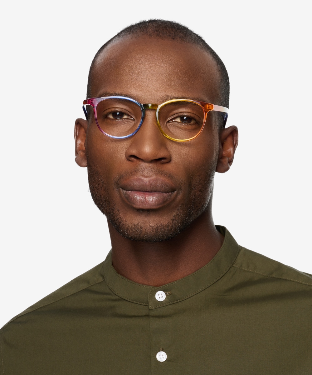 Mens round clear best sale glasses