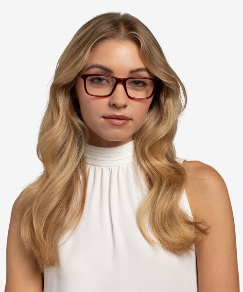 Brad Clear Red Black PlasticEyeglass Frames for Women from EyeBuyDirect