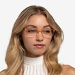 Brad Clear Orange Black PlasticEyeglass Frames for Women from EyeBuyDirect